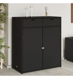 Armoire de rangement de jardin noir 105x55x113cm résine tressée