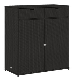 Armoire de rangement de jardin noir 105x55x113cm résine tressée