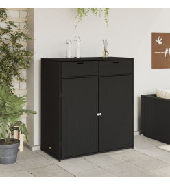 Armoire de rangement de jardin noir 105x55x113cm résine tressée