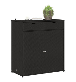 Armoire de rangement de jardin noir 105x55x113cm résine tressée