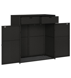 Armoire de rangement de jardin noir 105x55x113cm résine tressée