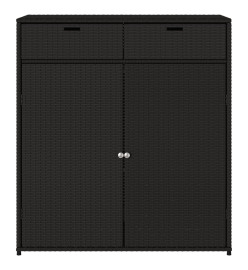 Armoire de rangement de jardin noir 105x55x113cm résine tressée