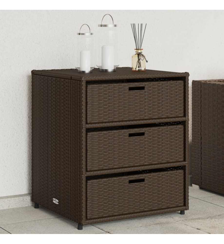 Armoire de rangement de jardin marron 55x59x69cm résine tressée Armoire de rangement de jardin marron 55x59x69cm résine tressée