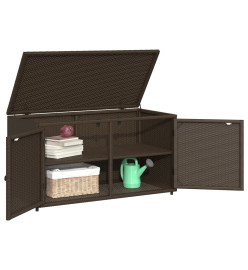 Armoire de rangement jardin marron 110x55x60,5cm résine tressée
