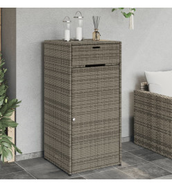 Armoire de rangement de jardin gris 55x55x111 cm résine tressée