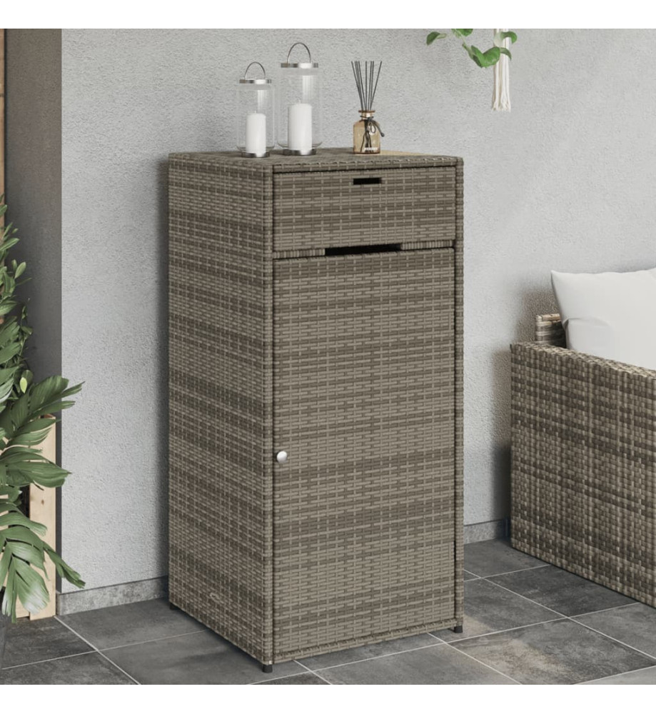 Armoire de rangement de jardin gris 55x55x111 cm résine tressée Armoire de rangement de jardin gris 55x55x111 cm résine tressée