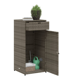 Armoire de rangement de jardin gris 55x55x111 cm résine tressée