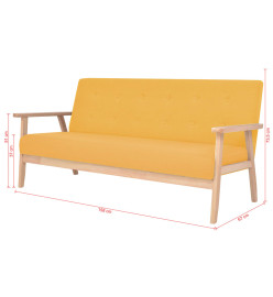 Ensemble de canapé 2 pcs Tissu jaune