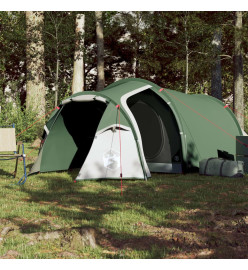 Tente de camping 4 personnes vert 360x140x105 cm taffetas 185T