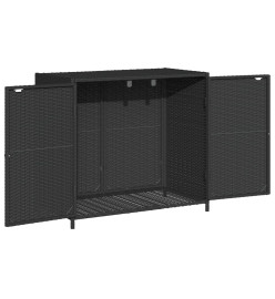 Armoire de rangement de jardin noir 83x45x76 cm résine tressée