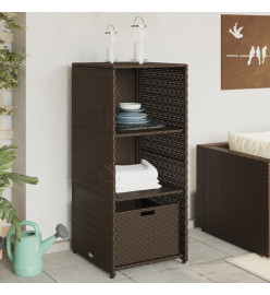 Armoire de rangement jardin marron 50x55x115 cm résine tressée