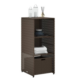 Armoire de rangement jardin marron 50x55x115 cm résine tressée