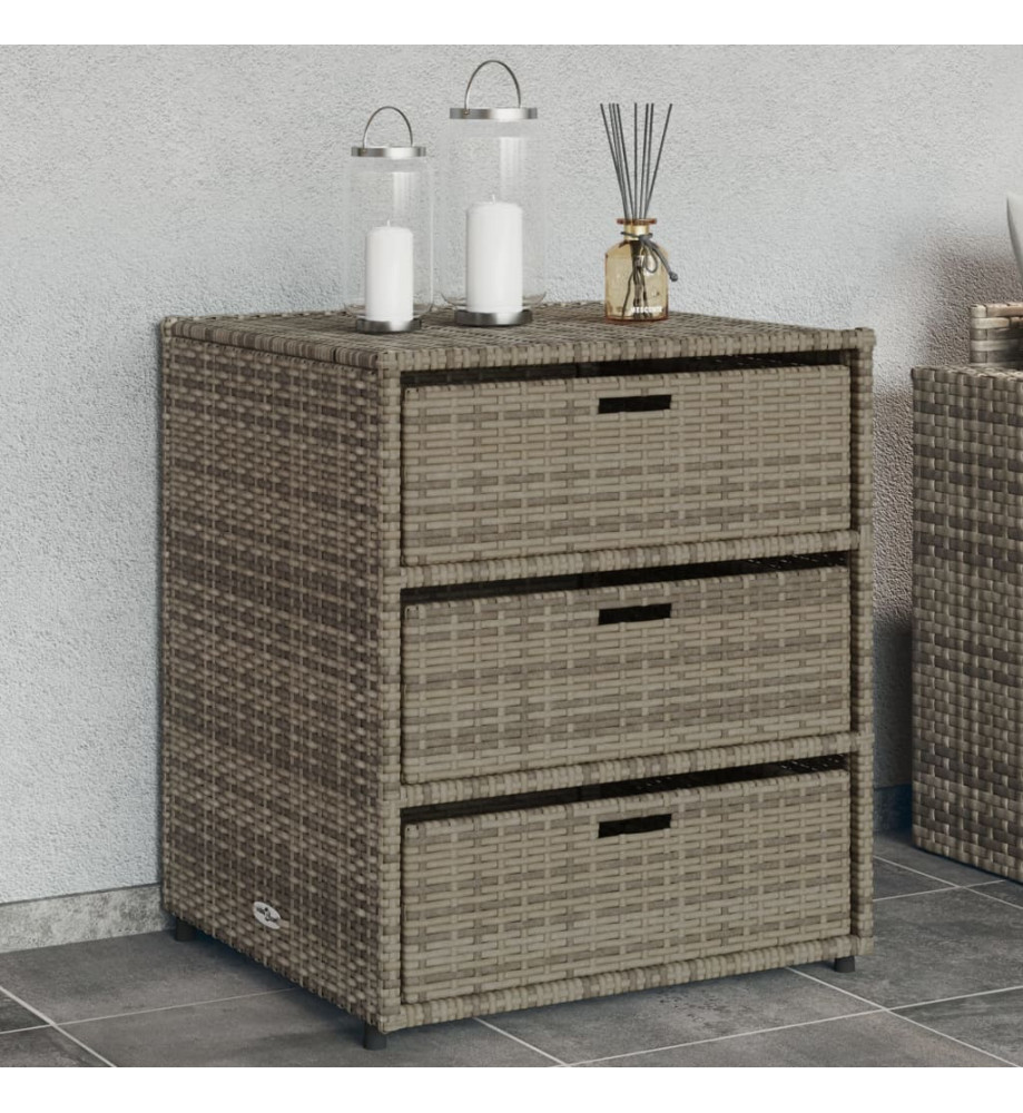 Armoire de rangement de jardin gris 55x59x69 cm résine tressée Armoire de rangement de jardin gris 55x59x69 cm résine tressée
