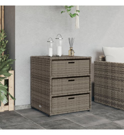 Armoire de rangement de jardin gris 55x59x69 cm résine tressée