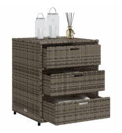 Armoire de rangement de jardin gris 55x59x69 cm résine tressée