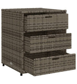 Armoire de rangement de jardin gris 55x59x69 cm résine tressée