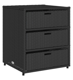 Armoire de rangement de jardin noir 55x59x69 cm résine tressée