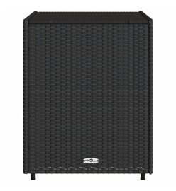Armoire de rangement de jardin noir 55x59x69 cm résine tressée