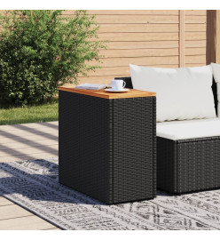 Table de jardin de jardin dessus en bois noir 58x27,5x55 cm