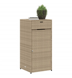 Armoire de rangement de jardin beige 55x55x111cm résine tressée