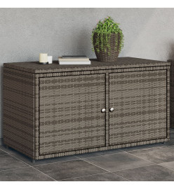 Armoire de rangement jardin gris 110x55x60,5 cm résine tressée