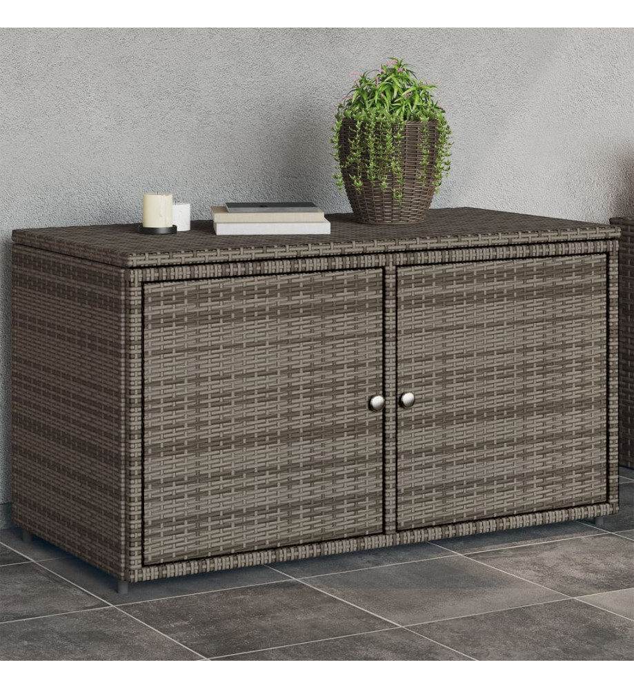 Armoire de rangement jardin gris 110x55x60,5 cm résine tressée Armoire de rangement jardin gris 110x55x60,5 cm résine tressée