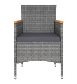 Salon de jardin 5 pcs Résine tressée Gris