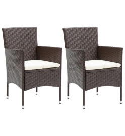 Ensemble de salle à manger de jardin 5 pcs Marron
