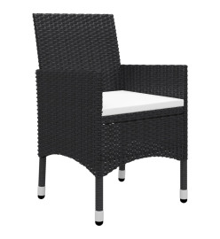Ensemble de salle à manger de jardin 9 pcs Noir