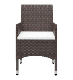 Ensemble de salle à manger de jardin 5 pcs Marron