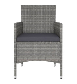 Jeu de chaise et tabouret de jardin 4 pcs Résine tressée Gris