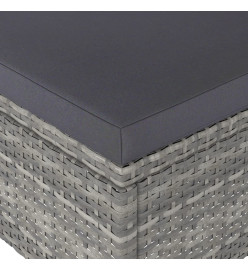 Jeu de chaise et tabouret de jardin 4 pcs Résine tressée Gris