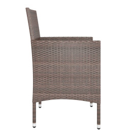 Jeu de chaise et tabouret de jardin 4 pcs Résine tressée Marron