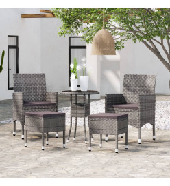 Salon de jardin 5 pcs Résine tressée Gris