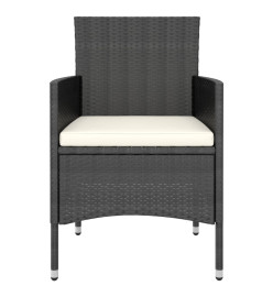 Ensemble de bistro de jardin 5pcs Résine tressée et acacia Noir