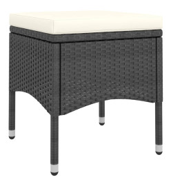 Ensemble de bistro de jardin 5pcs Résine tressée et acacia Noir