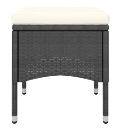 Ensemble de bistro de jardin 5pcs Résine tressée et acacia Noir
