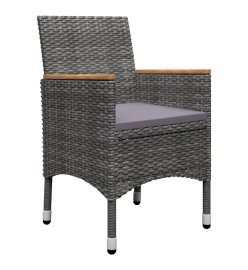 Ensemble de salle à manger de jardin 5 pcs Gris