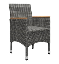 Ensemble de salle à manger de jardin 5 pcs Gris