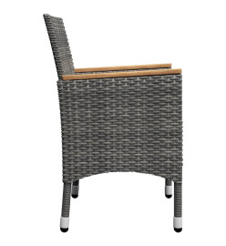 Ensemble de salle à manger de jardin 5 pcs Gris