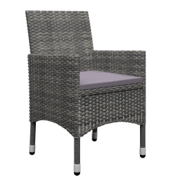 Ensemble de salle à manger de jardin 9 pcs Gris