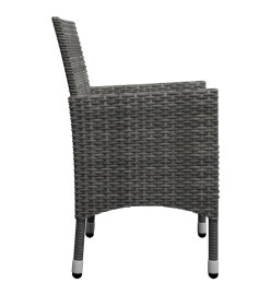 Ensemble de salle à manger de jardin 9 pcs Gris