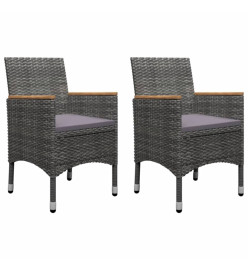 Ensemble de salle à manger de jardin 5 pcs Gris