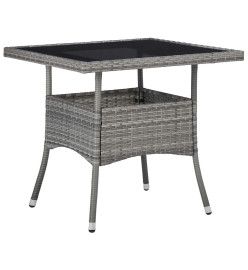 Meubles à dîner jardin 5pcs Résine tressée et verre trempé Gris