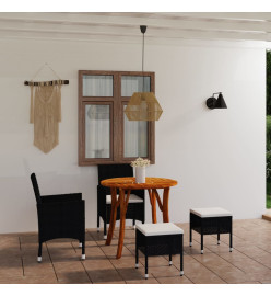 Ensemble de salle à manger de jardin 5 pcs Noir