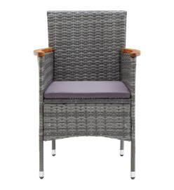 Ensemble de salle à manger de jardin 5 pcs Gris