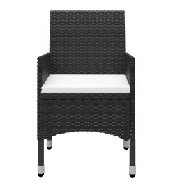 Ensemble de salle à manger de jardin 5 pcs Noir