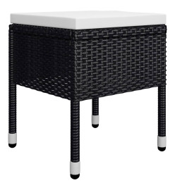 Ensemble de salle à manger de jardin 5 pcs Noir