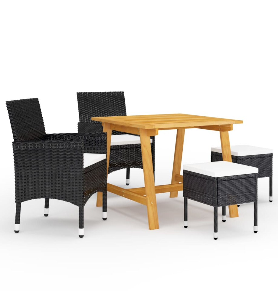 Ensemble de salle à manger de jardin 5 pcs Noir Ensemble de salle à manger de jardin 5 pcs Noir