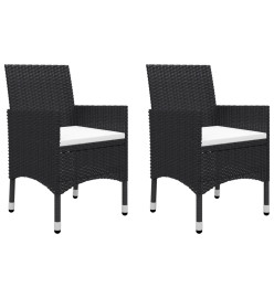 Ensemble de salle à manger de jardin 5 pcs Noir
